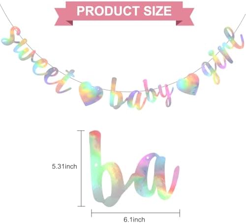 BEISHIDA Pre-Strung Iridescent Girl Baby Banner Baby Shower Decor - Image 3