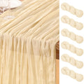 DeZerlor Beige Cheesecloth Table Runners 6 Pack Summer Boho Runners by DeZerlor