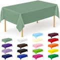 QZYL 12 Pcs Rectangle Tablecloth, 54 X 108 Inches Plastic Table Cover, Sagegreen Disposable Table Cloth Party Decorations, Robust Table Cover Birthday Party, Baptism Decorations and Home Essentials by QZYL