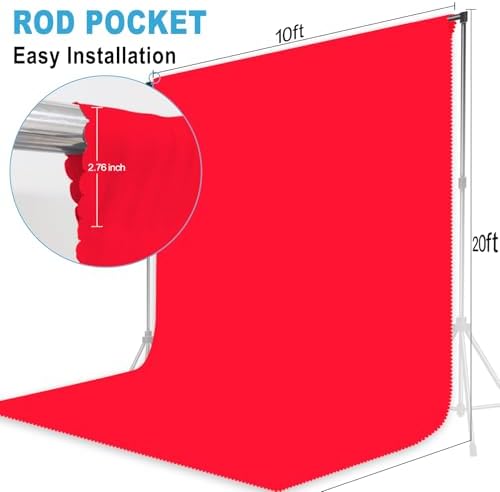 Red Photography Backdrop for Photoshoot, Fabric, 10x20 FT - Image 2