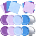 CMUSKO Winter Wonderland Decorations - 60Pcs Blue Purple Snowflake Plates & Napkins Set Winter Wonderland Tableware for Birthday Christmas New Year by CMUSKO