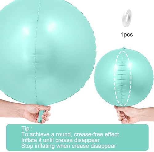 12PCS Teal Blue Round Foil Balloons 22" 15" 10" Large Balloons - Image 7