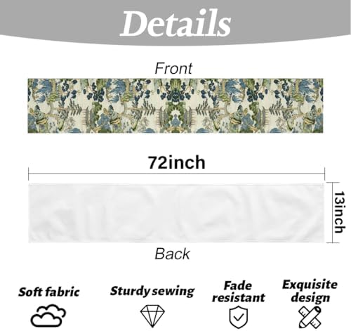 Chinoiserie Vintage Style Mountain Fall Table Runner, Japanese Table Runner - Image 6