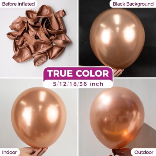 Bezente Rose Gold Metallic Chrome Balloons 100 Pack 12 inch - Image 2