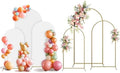 Arch Backdrop Stand and Cover Set, 3 Metal Balloon Arch Backdrop 4ft 5ft 6ft, Gold Arched Stand Frame for Wedding, Parties,Birthday, Backdrop Decorations (White,4ft+5ft+6ft) by Holldoor