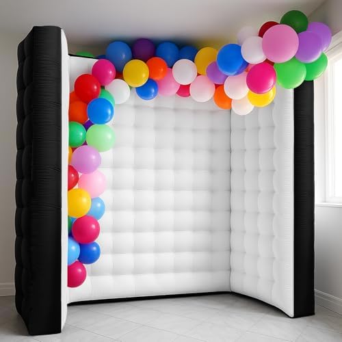 Inflatable Photo Booth Wall –8.2X8.2X4FT Portable Backdrop with LED Lights, Easy Setup for Parties, Weddings, Birthdays & Events – Black - Image 4