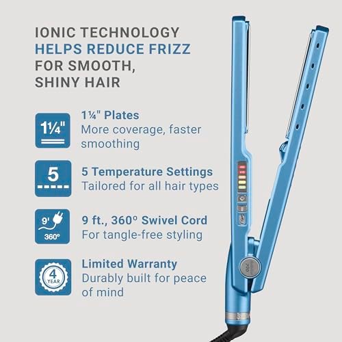 BaBylissPRO 1 1/4" Digital Ionic Flat Iron, Hair Straightener, Shorter Plates - Image 3