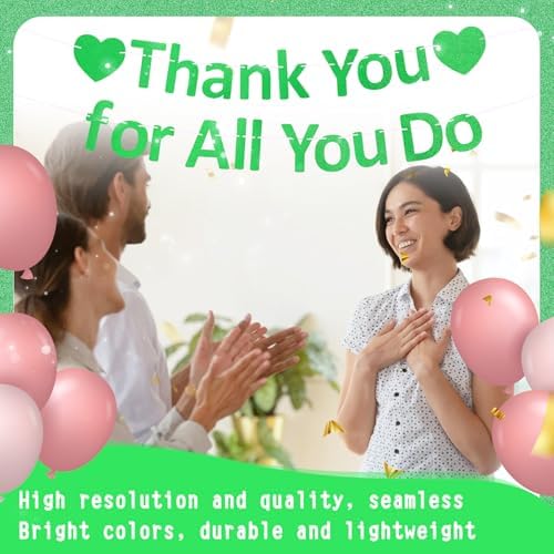 Thank You Banner Appreciation Banner for Appreciation Decorations Teacher Thanks Volunteer Events Office School Organization Thank You Parties (Green) - Image 5