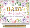 Fuyoooo 27 Pcs Baby Shower Guest Book, Butterfly Floral with Gold Pen by Liraitoya