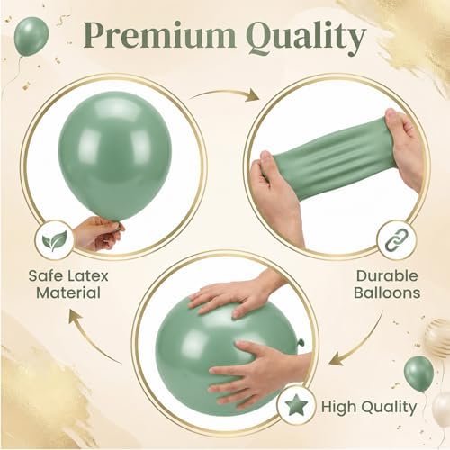 Sage Green Gold Balloon Column Stand Kit with Base Pole,for Party Decor - Image 4