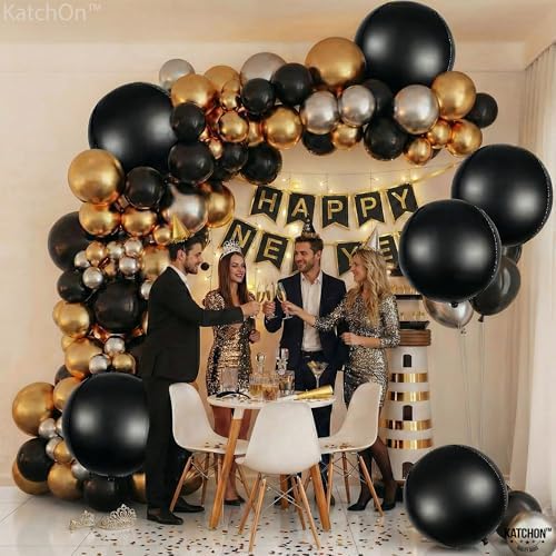 KatchOn Black Balloons - 22 Inch, Pack of 6, Black Foil Balloons, Birthday - Image 2
