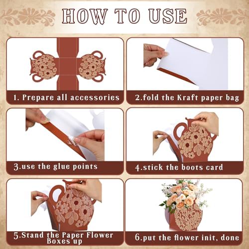 Jingmore 12 Pcs Cielito Lindo Fiesta Party Decoration, Brown Flower, Brown - Image 6