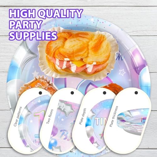 Grencian 96Pcs18th Birthday Iridescent Party Decoration, Serve 24 - Image 6