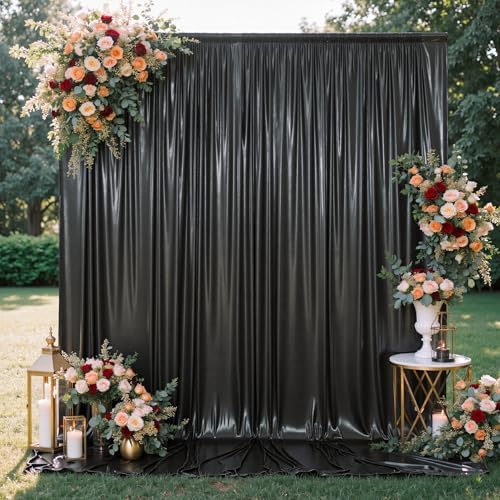 10x10FT Black Sequin Backdrop Curtain for Party - 2 Panels 5x10FT Wrinkle-Free Shimmer Drapes for Birthday, Wedding, Christmas, Decorations & Photography by Unknown
