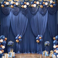 30x10ft Navy Blue Backdrop Curtain Panels for Parties - Wrinkle Free Polyester Photo Curtain Backdrop Wedding Back Drop Fabric Drapes for Party Decorations Background for Photography by WishCare