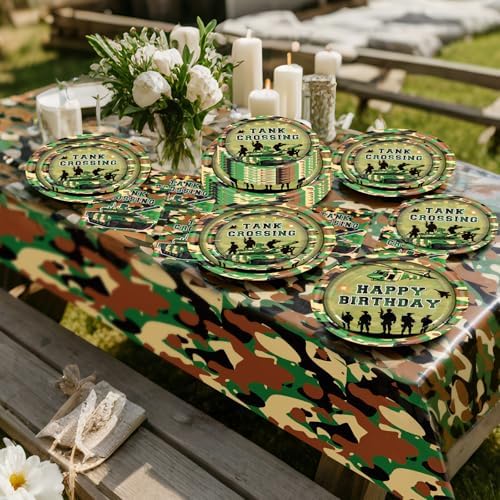 182Pcs Camo Birthday Party Supplies,Serves 30 - Image 6
