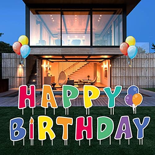Fanboxk Happy Birthday Yard Signs with Stakes,Birthday Outdoor Lawn Signs - Image 6