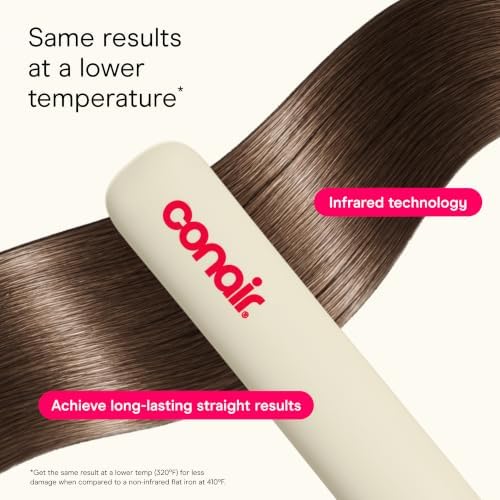 Conair InfinitiPRO Flat Iron, Infrared Hair Straightener, Anti-Frizz, 1” - Image 3