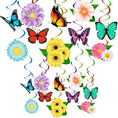 HADDIY Flower Butterfly Decorations for Birthday Party Classroom Office by HADDIY