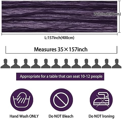 35x157 Inch Dark Purple Cheesecloth Table Runner Gothic Wedding Party Decor - Image 2