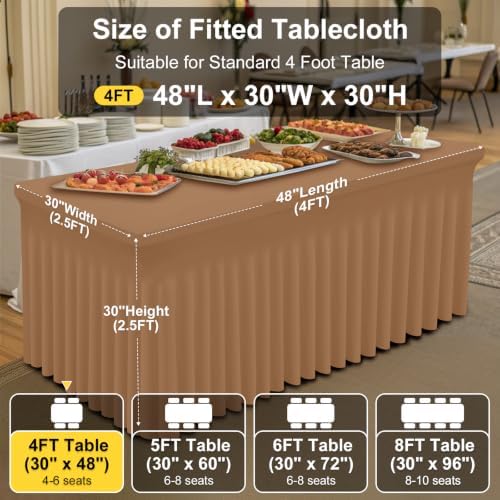 Smiry Spandex Elastic Fitted Table Cloth Skirt for 4FT Rectangle Table - Image 5