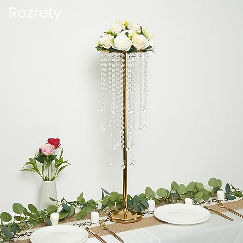 Metal Gold Vase, 4pcs Modern Centerpiece for Table, Wedding Event Decor, 29.5in Tall, Durable Rust Resistant, Luxurious Home Decorations - Image 5