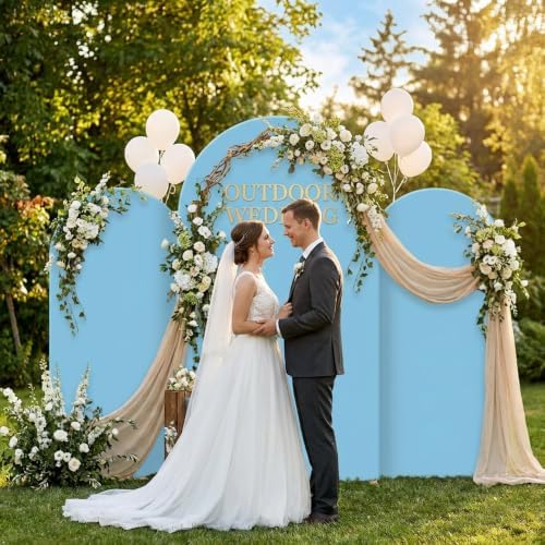3PCS Metal Arch Backdrop Stand,6+6.6+7.2FT with Covers,Balloon Arch Stand - Image 3