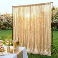 ShinyBeauty Photobooth Backdrop 4FTx7FT Light Gold Sequin Fabric by ShinyBeauty