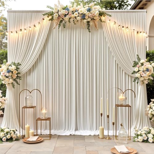 10x12 ft Beige Backdrop Curtains for Weddings Parties, Birthdays and Photos - Image 2