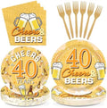 96Pcs Cheers and Beers 40th Birthday Party Decorations for Men, Serves 24 by Greencian
