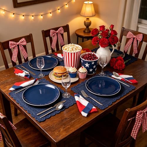 I00000 150Pcs Blue Plastic Plates, Disposable Plates with Silverware Set - Image 4