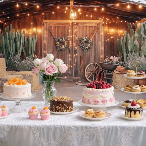 12X10 FT Western Cowboy Backdrop Western Party Decorations Wild West Vintage Wooden Rustic Wooden House Barn Photography Background for Kids Boy Children Boy Baby Birthday Banner Photo Booth - Image 7