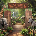 Bucherry 7 Pcs Safari Party Backdrop 43x51 Jungle Animals Cardboard Decor by Bucherry
