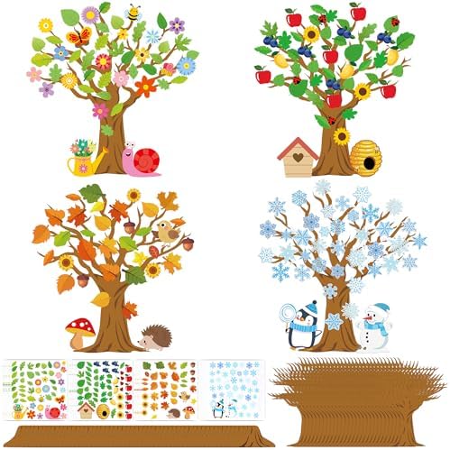 32 Set Seasonal Trees Craft Kits Make Your Own Four Seasons Tree Decoration by Bafeil