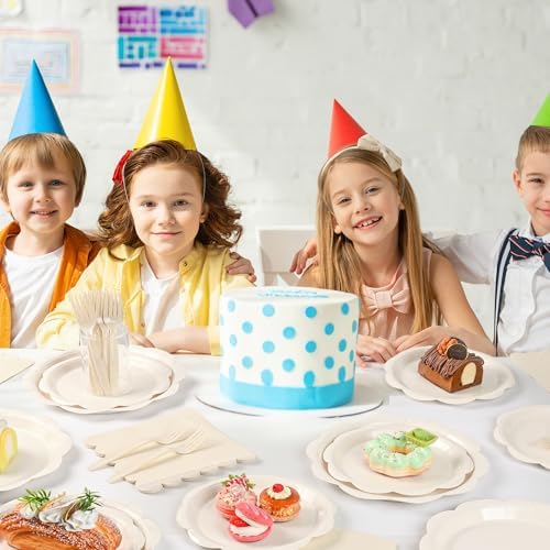 96 Pcs Ivory Paper Plates and Napkins Set Party Supplies Serve for 24 Guest - Image 6