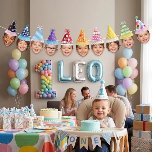 192 Pcs DIY Face Banner Kit Fun to One Birthday Decoration - Image 3