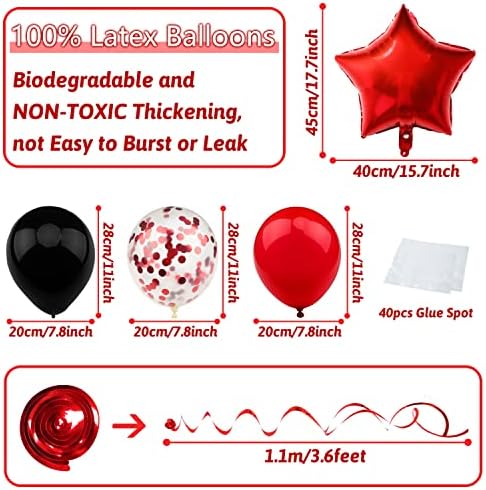 Black and Red Birthday Decorations - Happy Birthday Banner for Boys Girls Men Women Party Supplies - Image 4