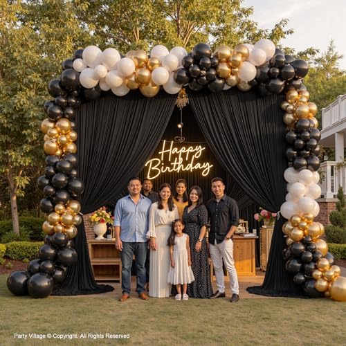 10x12 ft Black Backdrop Curtains for Weddings Parties, Birthdays and Photos - Image 3