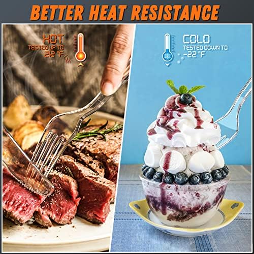 Dipoo 7.1" Clear Plastic Forks Heavy Duty, 360 Count - Image 3