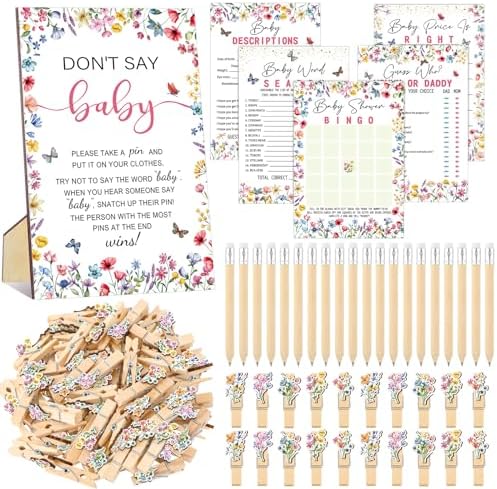 Patelai 321 Pcs Baby in Bloom Baby Shower Decoration Game Wildflower Supply by Patelai
