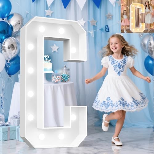 Pooqla 4 FT Marquee Letters, Light Up Letter C, Cool White and Warm White by Pooqla