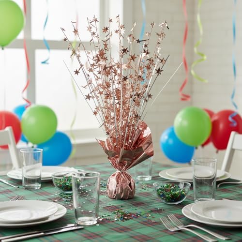 6 Pack Metallic Foil Spray Centerpiece Stars for Wedding, Birthday, Anniversary, Christmas Table Decor, Holiday Festival Baby Shower Graduation Mantle Party Decorations (Rose gold) - Image 5
