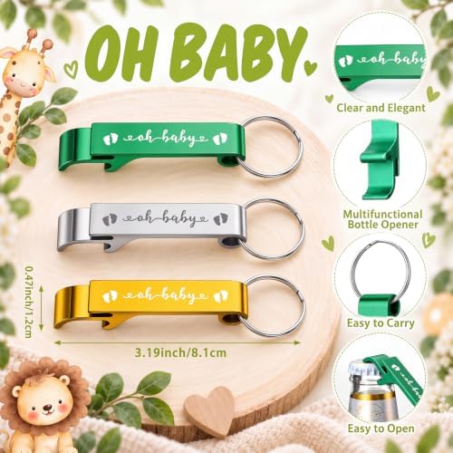 50 Sets Baby Shower Favors Shot Glasses Keychain Gifts, Safari, Mixed - Image 3