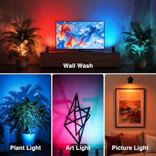 URTOM 6W RGBW Up Lights Indoor Halloween LED Floor Spotlight with Remote - Image 5