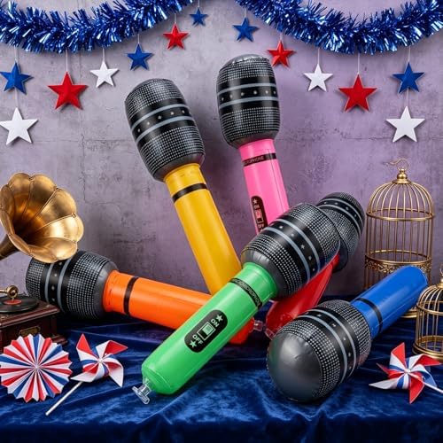 48 Pcs Inflatable Microphones with Pump, Party Props - Image 4