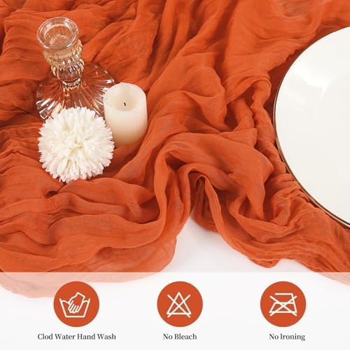 10 Pack Cheesecloth Table Runner 20 x 120 Inch, Orange - Image 4
