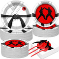 50 Guests Karate Party Supplies Karate Plates and Napkins Forks Disposable Tableware Set Paper Plates for Karates Theme Party 200PCS by gisgfim