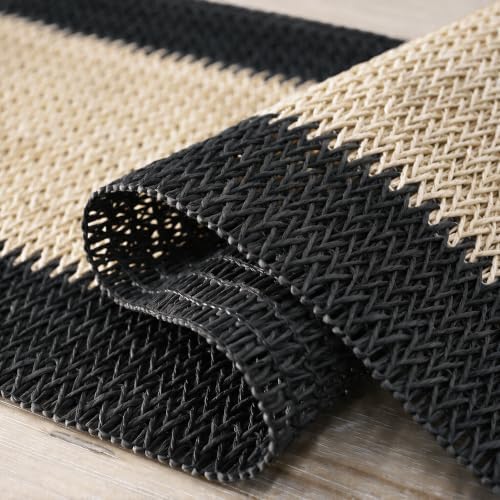 Artoid Mode Black Farmhouse Rustic Paper Braided Table Runner, Seasonal Halloween Woven Kitchen Dining Table Decoration for Home Party Decor 12x90 Inch - Image 5