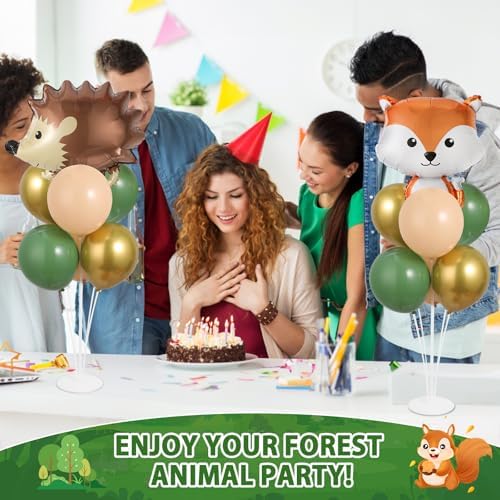 Naozinebi 4 Sets Woodland Animals Baby Shower Party Balloon Stand Kit Decor - Image 6
