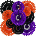 BEISHIDA Honeycomb Round Paper Fans Black Orange Purple Hanging Party Decor by Beishida